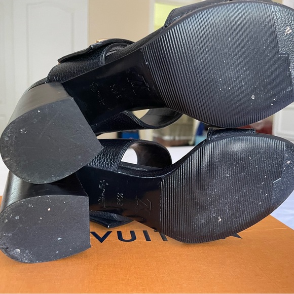 Louis Vuitton Black Block Heels, Size 34.5 - Picture 10 of 13